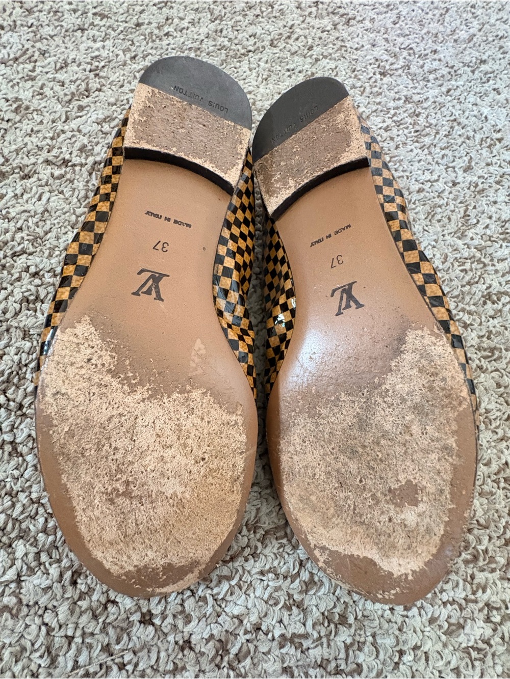 Louis Vuitton Damier Ebene Checkered Brown & Black Ballet Flats - Picture 5 of 5